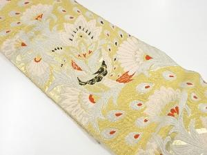 アンティーク　孔雀に唐花模様織り出し袋帯（材料）